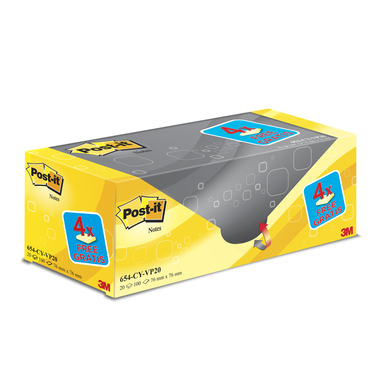 POST-IT Blocco Multipack 76x76mm 654-VP20 giallo/100 fogli 20 pezzi