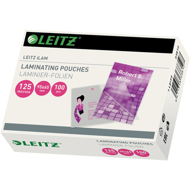 LEITZ Laminiertasche 65x95mm 33812 glanz, 125my 100 Stück