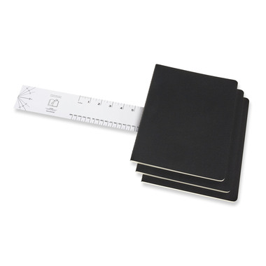 MOLESKINE Quaderno 25x2x19cm 719220 punti, nero, 120 p. 3 pezzo