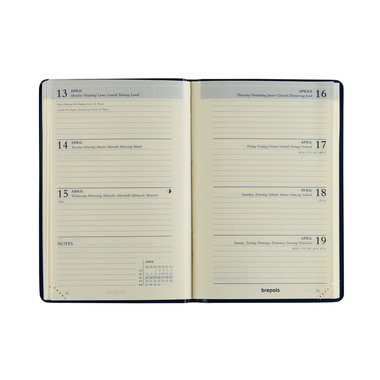 BREPOLS Agenda Delta 834 Seta 2026 0.834.2120 1W/2S schwarz 8.5x12.5cm