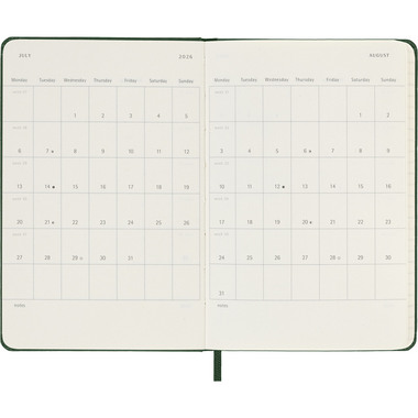MOLESKINE Agenda Classic Pocket 2026 DHK1512DC2Y26 1T/1S myrtengrün HC 9x14cm