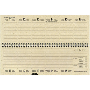 SIMPLEX Pultkalender Graspapier 2026 40658.26 1W/2S ML 29x10.5cm