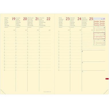 QUO-VADIS Agenda Silk Ministre Pres.2027 286578Q 1W/2S türkis ML 16x24cm