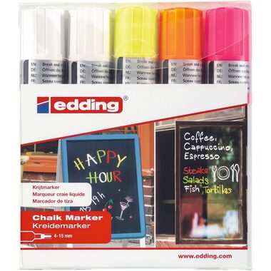 EDDING Windowmarker 4090 4-15mm 4090-E5 5 Farben ass.