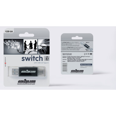 DISK2GO USB-Stick switch 128GB 30006594 Type-C USB 3.1 Type-A USB 3.0