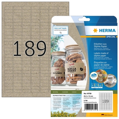 HERMA Etiketten 25,4 x 10 mm 10750 aus Silphie-Papier 3780 Stück