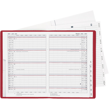 BIELLA Agenda Istanbul 2027 855612470027U 1M/2P rouge vin ML 10.6x15.3cm