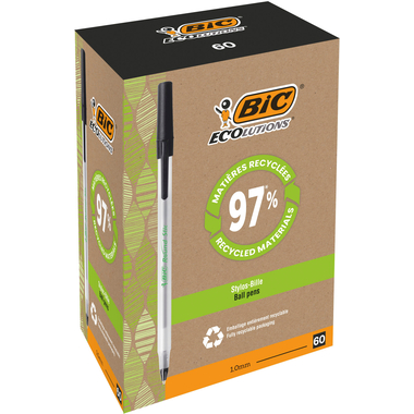 BIC Penna a sfera Ecolutions M 8932393 nero, Round Stic