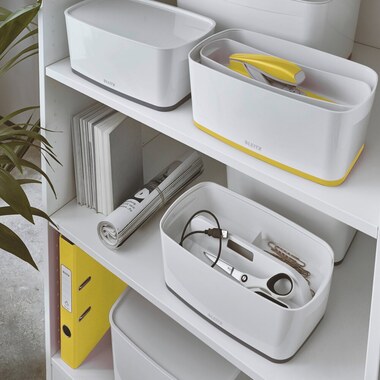 LEITZ MyBox WOW support-coquille 5257-10-16 blanc/jaune
