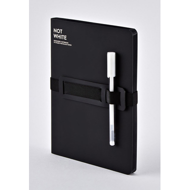 NUUNA Carnet Not White A5 54532 Black,sans réglure,176 p.