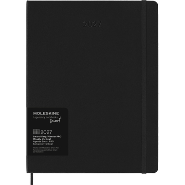 MOLESKINE Agenda Smart Weekly Pro 2027 SMDHB12PRO4Y27 1S/2P noir HC 19x25cm