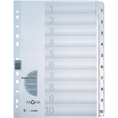 PAGNA Register Karton A4 31004-08 weiss 10-teilig, 1-10