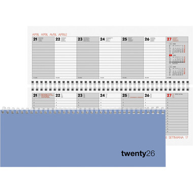 BIELLA Pultkalender Colorful 2026 888377050026U 1W/2S blau ML 29.7x10.5cm