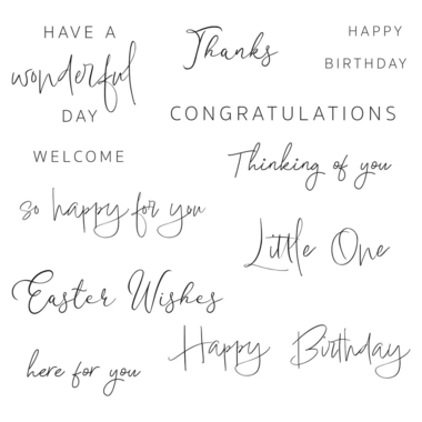 SIZZIX Stempel 666519 Daily Sentiments 13 Stück