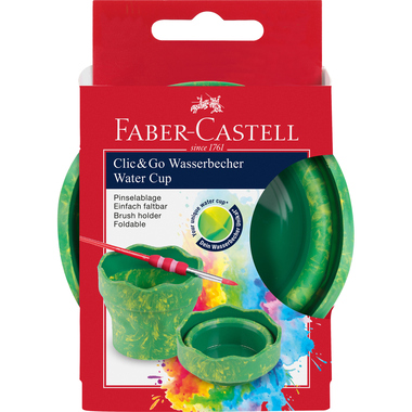 FABER-CASTELL Wasserbecher Clic&Go 181528 grün, für Pinsel