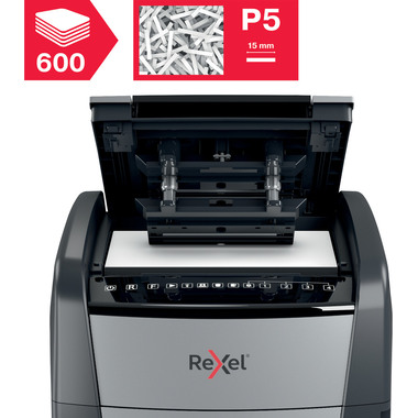 REXEL Aktenvernichter Optimum AF+ 2020600MCH 600M, P-5, 110lt