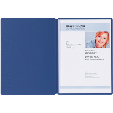 PAGNA Bewerbungsmappe Solo A4 22006-02 blau 5mm