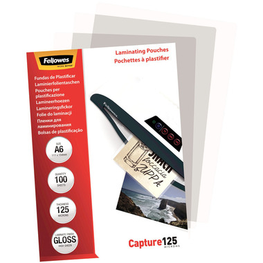 FELLOWES Pelicole per laminazione A6 5307201 lucido, 125my 100 pezzi