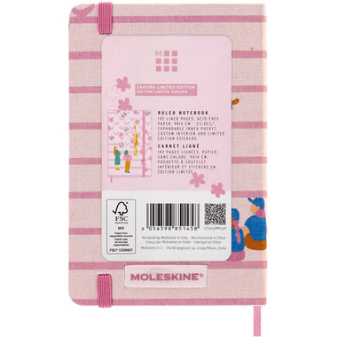 MOLESKINE Carnet SAKURA 9x14cm 56598851458 rosa, ligné, 192 page, HC