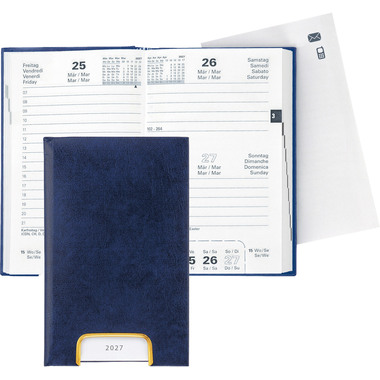 BIELLA Geschäftsagenda Disponent 2027 807401050027U 1T/1S blau ML 10.1x16cm