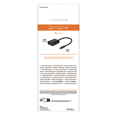 USB Type-C Male to HDMI Female Adapter | Vivanco