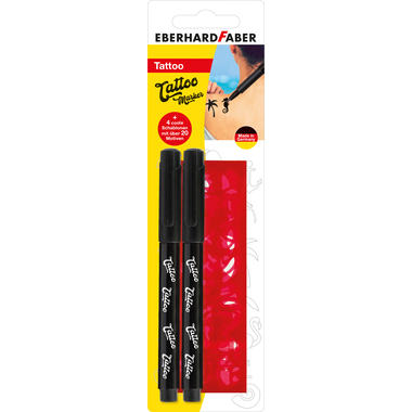 EBERHARD FABER Tattoostifte Set 559597 schwarz, Schablonen 2 Stk.