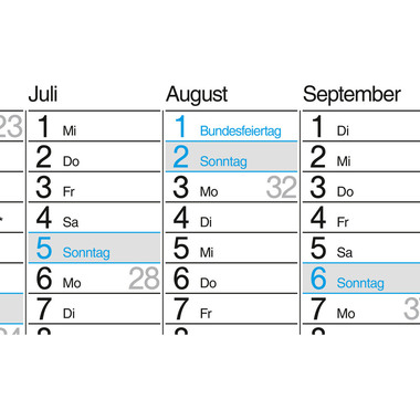 BÜHNER Jahresplaner DE 2027 M12-CH-B-FSC 12M 67x47cm