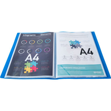 EXACOMPTA Sichtbuch A4 85102E blau 100 Taschen