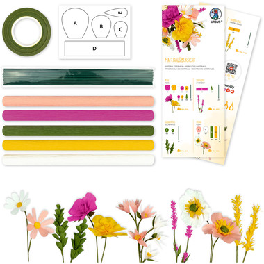 URSUS DIY Set Krepppapier Blumen 27030001F gelb