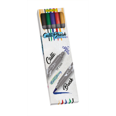 ONLINE Callibrush Pen Double Tip 2mm 19077 Classic ass. 5 Stück