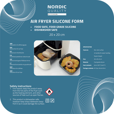NORDIC Q Air Fryer Silicone form 8272003 20 x 20 cm