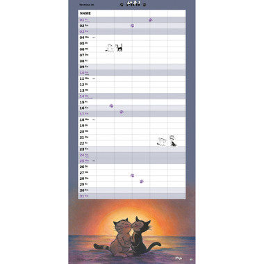 HEYE Pianificatore Kater Jacob 2026 1598+26 1M/1P TE 5 colonne 21x45cm