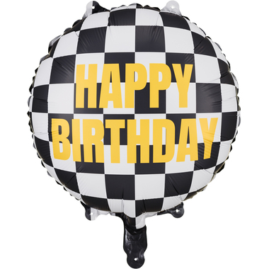 PARTYDECO Palloncino in foil 35cm FB220 Bandiera a scacchi