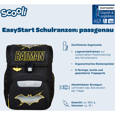 SCOOLI Schulthek-Set EasyStart BMAT8256 Batman 5-teilig