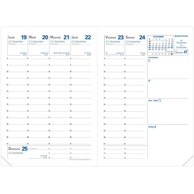 QUO-VADIS Agenda Club Randonnee 2026 003085Q 1W/2S schwarz FR 9x12.5cm