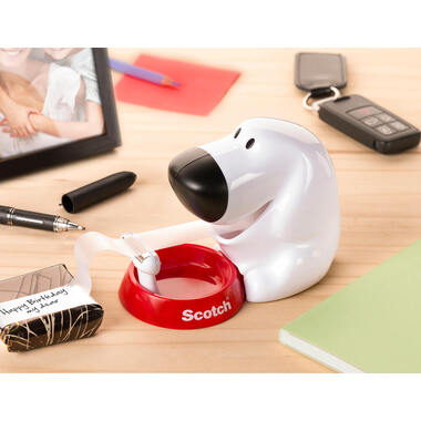 SCOTCH Dispenser Hund weiss C31 inkl.1 Rol.Magic 810 19mmx7.5m