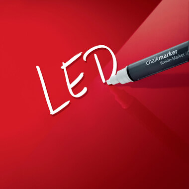 SIGEL Glass Magnetboard LED GL402 rouge 480x480x15mm