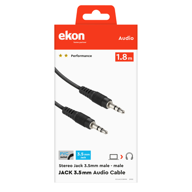 Audio cable with a 3.5mm male-male jack | Ekon