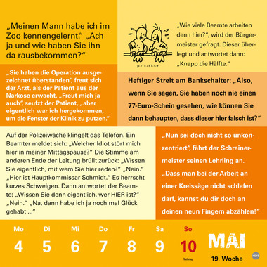 HEYE Kalender Witze fürs Klo 2026 1373+26 1W/1S DE 17.5x17.5cm