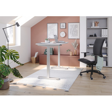 APOLLO Tavolo da uffico ONE 140x67cm VXMST614/W/S bianco/argento, elettrico