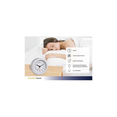 TFA Dostmann Réveil classique Blanc