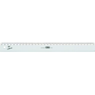 M+R Règle plate 30cm 11300090 transparent, pour gauchers