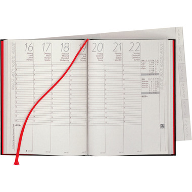 BIELLA Agenda Longatti 2026 812720020026U 1S/2P noir ML 15x20cm