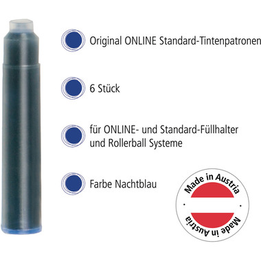 ONLINE Cart. Inchiostro Kombi 17058/12 Nightblue 5 pezzi