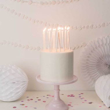 RICO DESIGN Candeline di compleanno 12cm 81004.01.01 bianco 24 pezzi