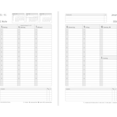 CHRONOPLAN Chronobook Black&White 2026 50936Z.26 1S/2P bianco SC A5