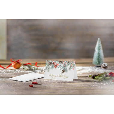 SIGEL Cartoline di Natale A6 DS085 Rami di abete 25 pezzi