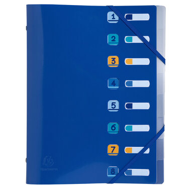 EXACOMPTA Classeur à anneaux A4 56212E bleu marine PP, 8 comp.
