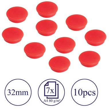 FRANKEN Magnete 32mm HM30 01 rot 10 Stück