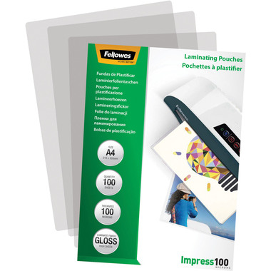 FELLOWES Laminiertasche A4 5351111 glanz, 100my 100 Stk